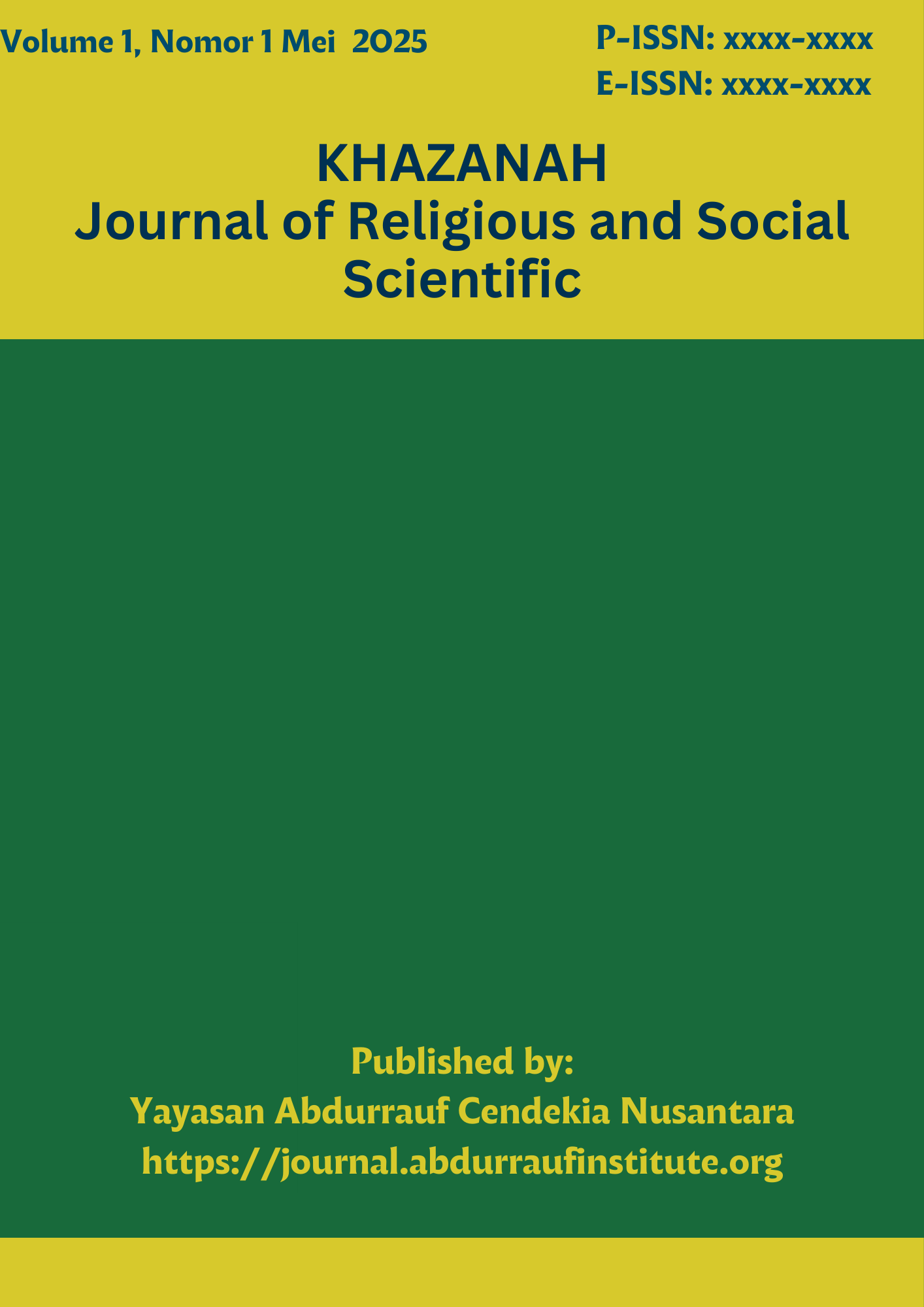 					View Vol. 1 No. 1 (2025): Khazanah: Journal of Religious and Social Scientific  
				